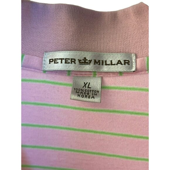 Peter Millar Men's Pink Green Cotton Polo Shirt Prince Williams Club XL Golf - Picture 3 of 5